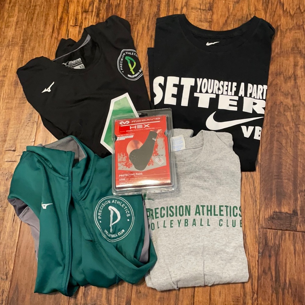 volleyball jacket, shirts and arm pads